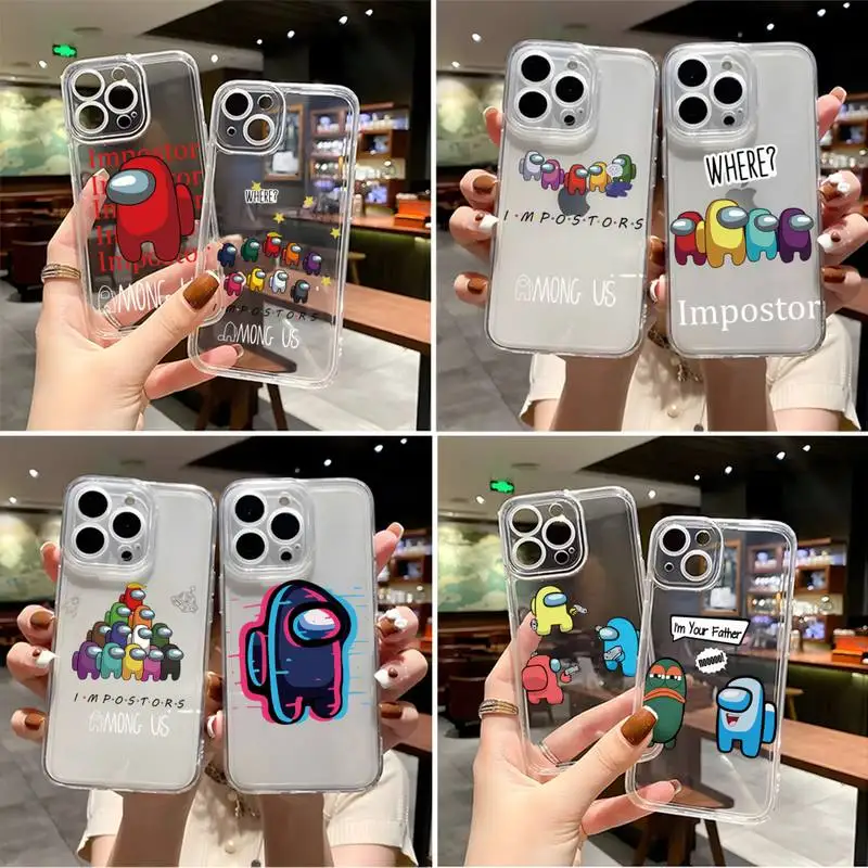 

Among-Us- Phone Case For Iphone 14 12 13 11 Xr X Xs Max Mini Pro Max 6 6 S 7 8 Plus Se2022 2020 Transparent Funda Shell Cover