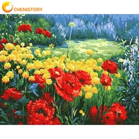 chenistory flowers diy oil painting by numbers kits handpainted wall art pictures coloring by numbers modern decor artwork