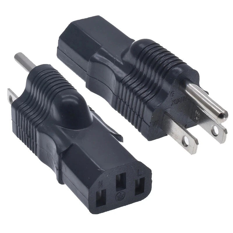 

10pcs IEC 320 C13 to USA American US NEMA 5-15P 3Pin Male AC Power Adapter PDU UPS Industrial Connector Converter Plug Socket