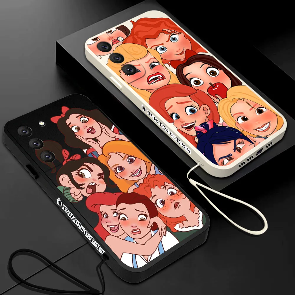 

disney alice princess Phone Case For Samsung Galaxy S23 S22 S21 S20 Ultra Plus FE S10 4G S9 S10E Note 20 Plus With Lanyard Cover