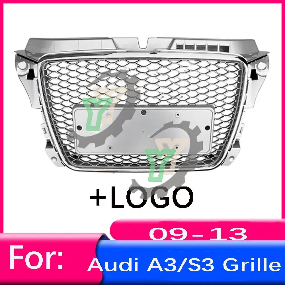 

Для Audi A3/S3 2009 2010 2011 2012 8P передний бампер автомобиля решетка Центральная панель Стайлинг верхний гриль (модификация для RS3 стиль)