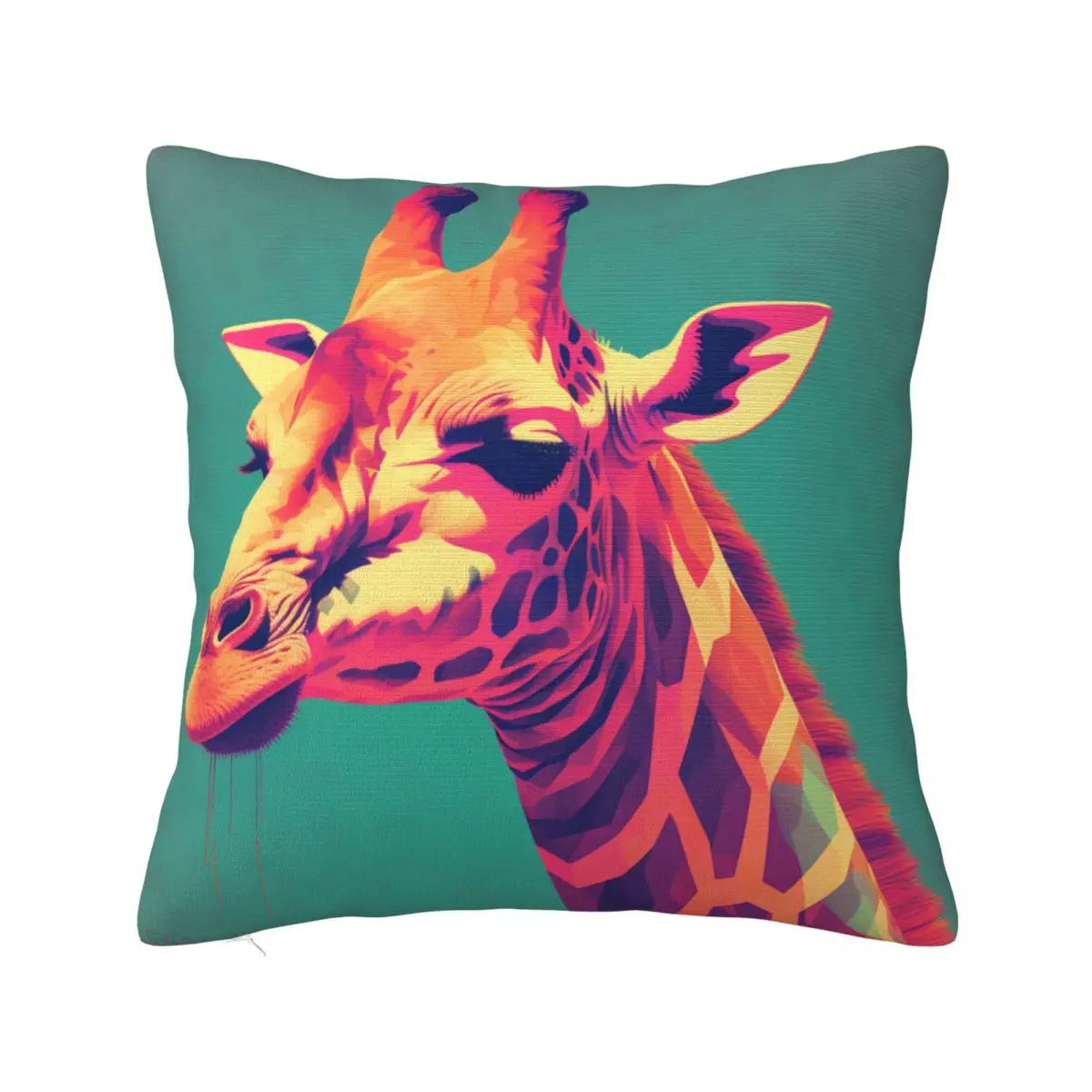 

Giraffe Pillow Case Cover Art Sofa Zipper Pillowcase Summer Soft Polyester Cover