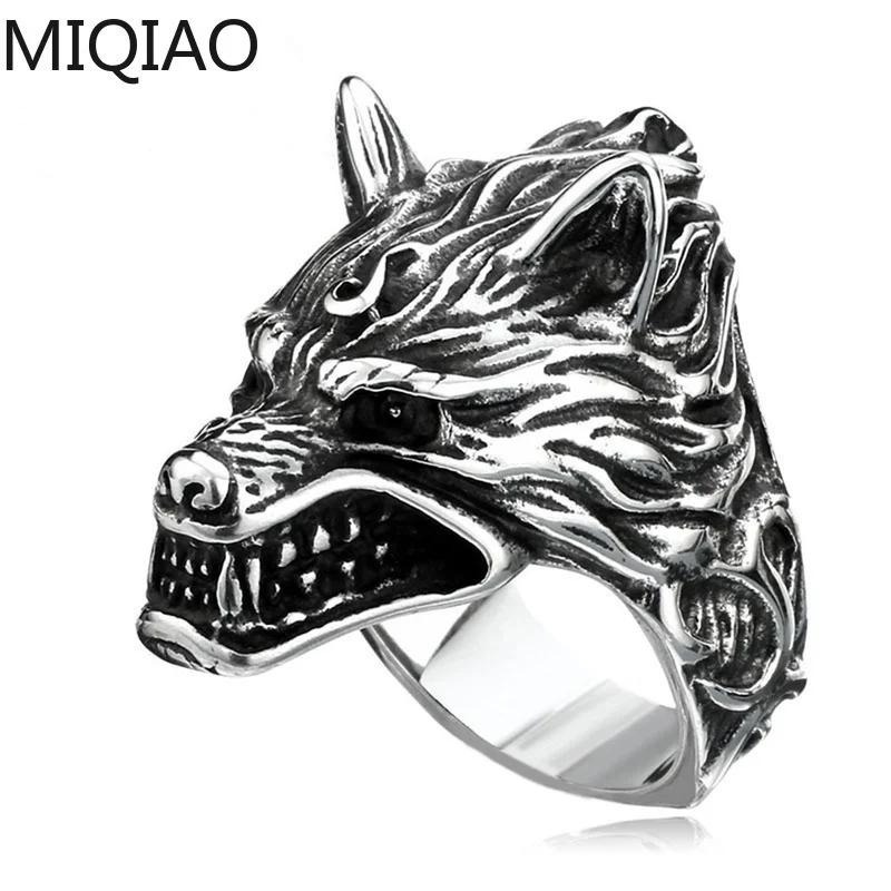 

Jewelry Europe Vintage Realistic Wolf Head Domineering men's ring Creative European American Style Ring Punk Ring