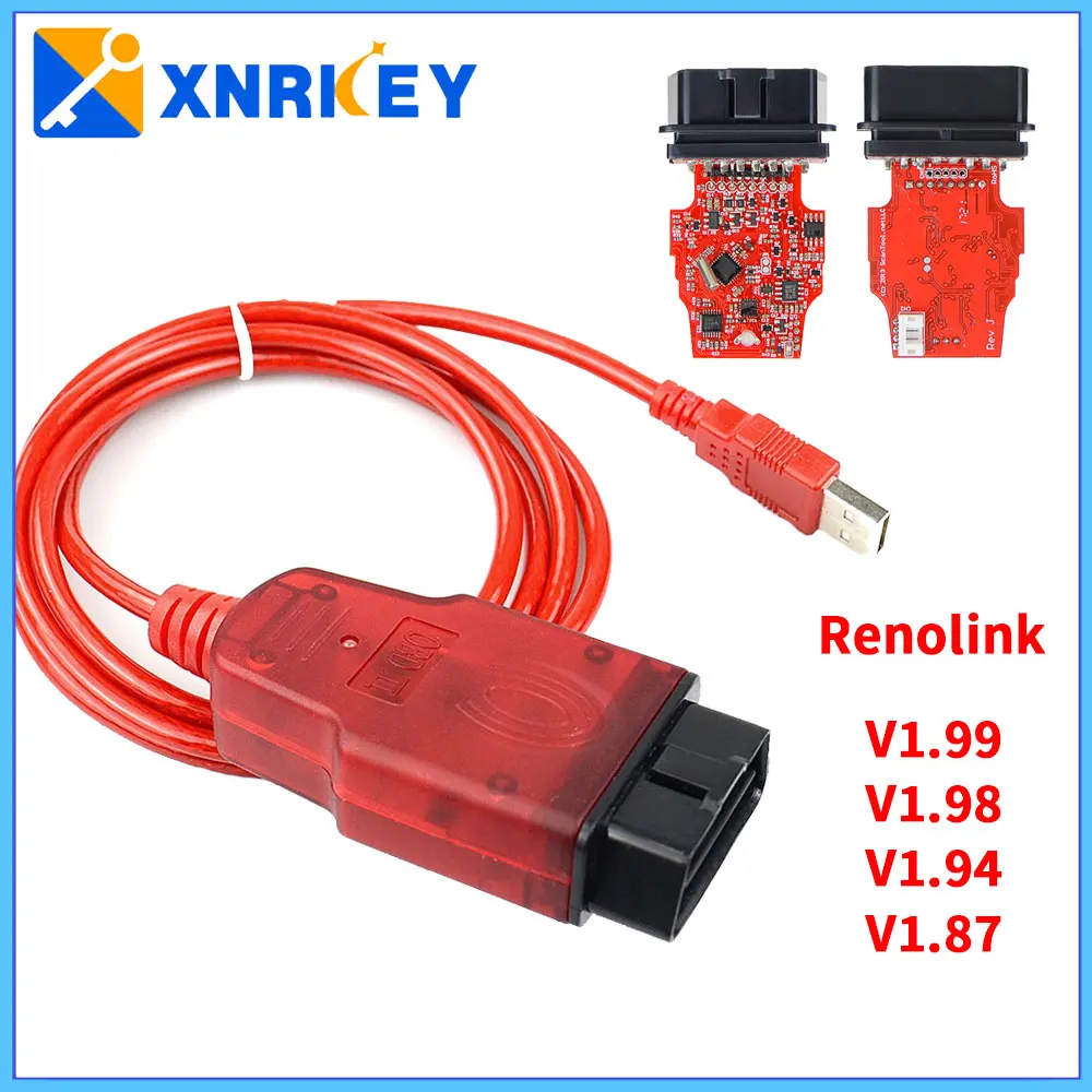 

XNRKEY Newest Renolink v1.99 v1.98 v1.94 v1.87 OBD2 Diagnostic Cable for Renault ECU Programmer Key Coding Airbag Reset