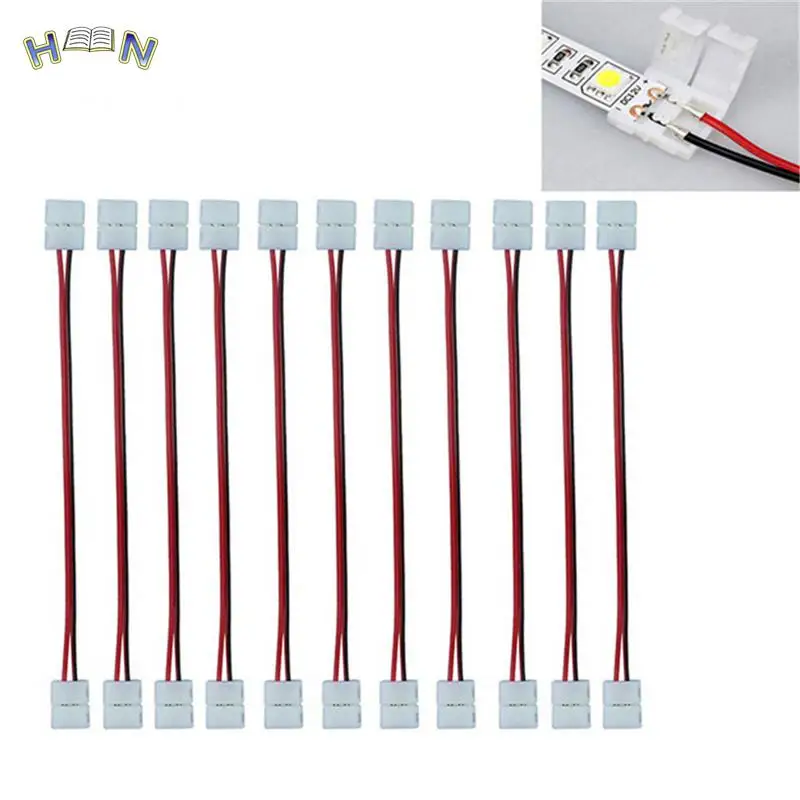 

10pcs 8mm/10mm 2 pin double Remote Led Strip Connector For Single Color 3528/5050 Easy Connect No Need Soldering Connector