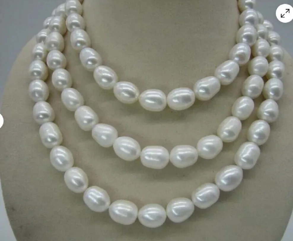 Ожерелье из натурального жемчуга в стиле барокко 50 дюймов 12-13 мм 925s