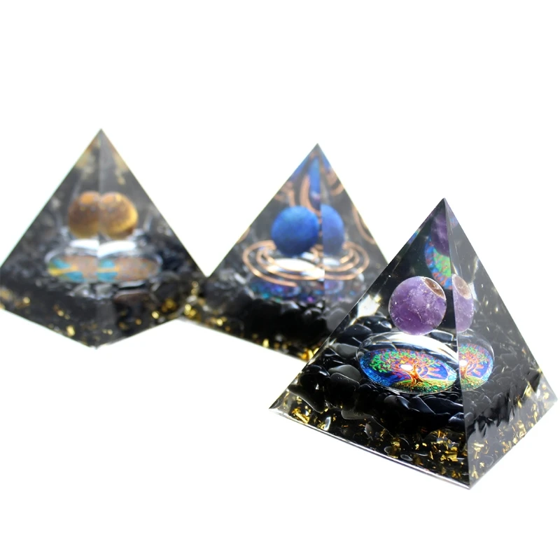 Пирамида оргона 60 см, дерево жизни, Символ исцеления, кристалл с камнями, ювелирный генератор энергии, окрашивание для защиты