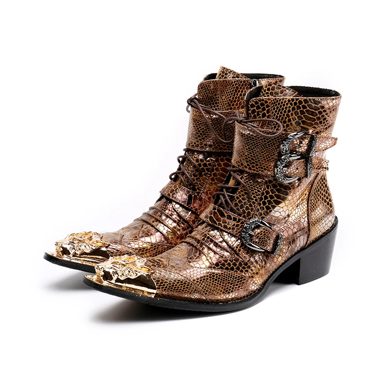 

2023 Fashion Luxury Lace Up Evening Shoes Elegant Big Size Pointed Toe Oxfords Boots Italian Genuine Leather Male Derby Boots