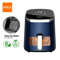 miui 4 5l5l air fryer without oil hot air electric fryer with viewable window touch screen home square deep fryer ocean heart