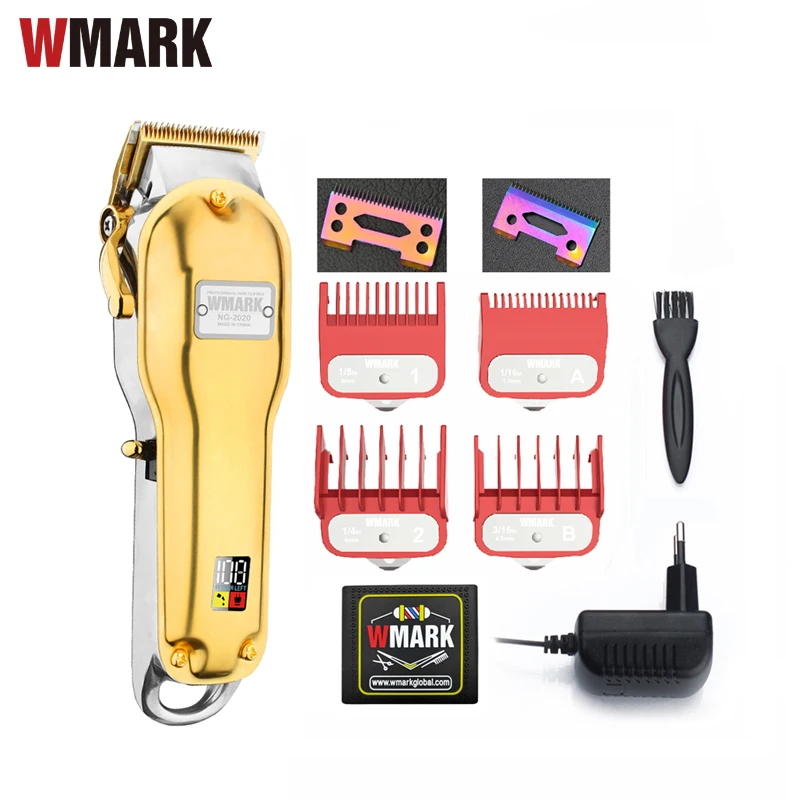 Hot Sale WMARK All-metal cordless hair clipper NG-2019 NG-2020 Electric Hair trimmer 2500mAh cordless hair cutter golden color