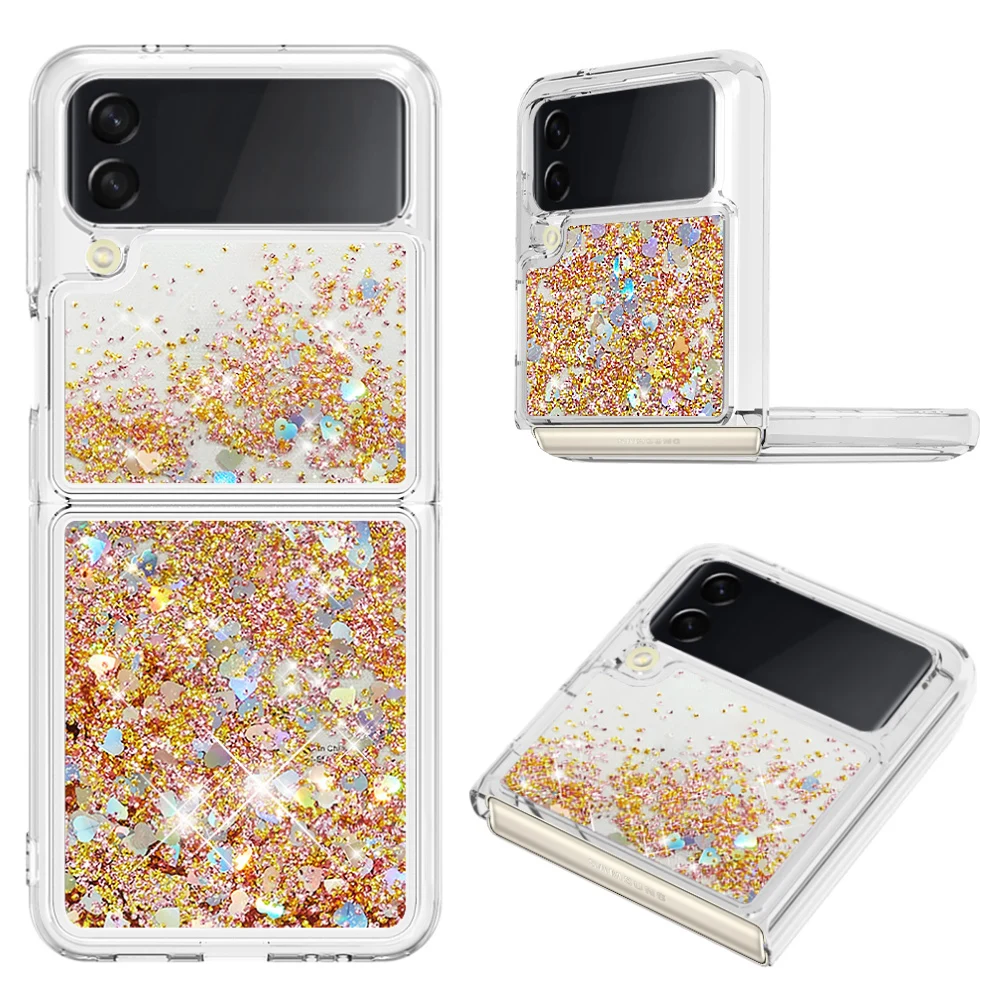 

For Samsung Galaxy Z Flip 4 5G case Glitter Stars Liquid Quicksand Case For Samsung Galaxy Z Flip 3 5 Glitter Cover fundas capa