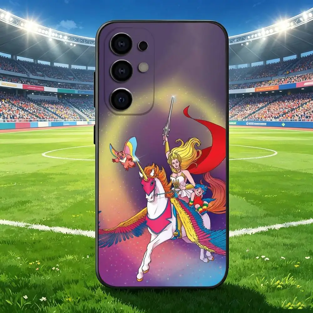 Фото Ностальгический чехол для телефона C-Cartoon S-She-Ra-A для Samsung S 25,24,23,22,30,21,10,9,Ultra,Plus,Lite,FE,4,5 G, мягкий черный чехол №2