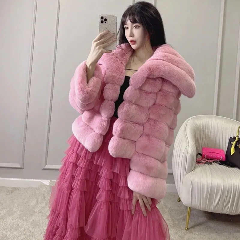 Nagodo Faux Fur Coat Women 2022 Autumn Winter Lapel Collar Fashion Thick Warm Short Fluffy Coat Ladies Fur Furry Jacket