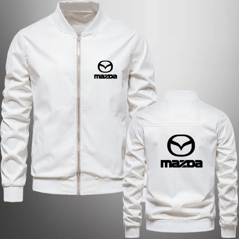 

Business Jacket Men's Slim Bomber Jacket Mazda car logo Spring Autumn Men Outerwear Casual Long Sleeve Jackes Mens Clothing