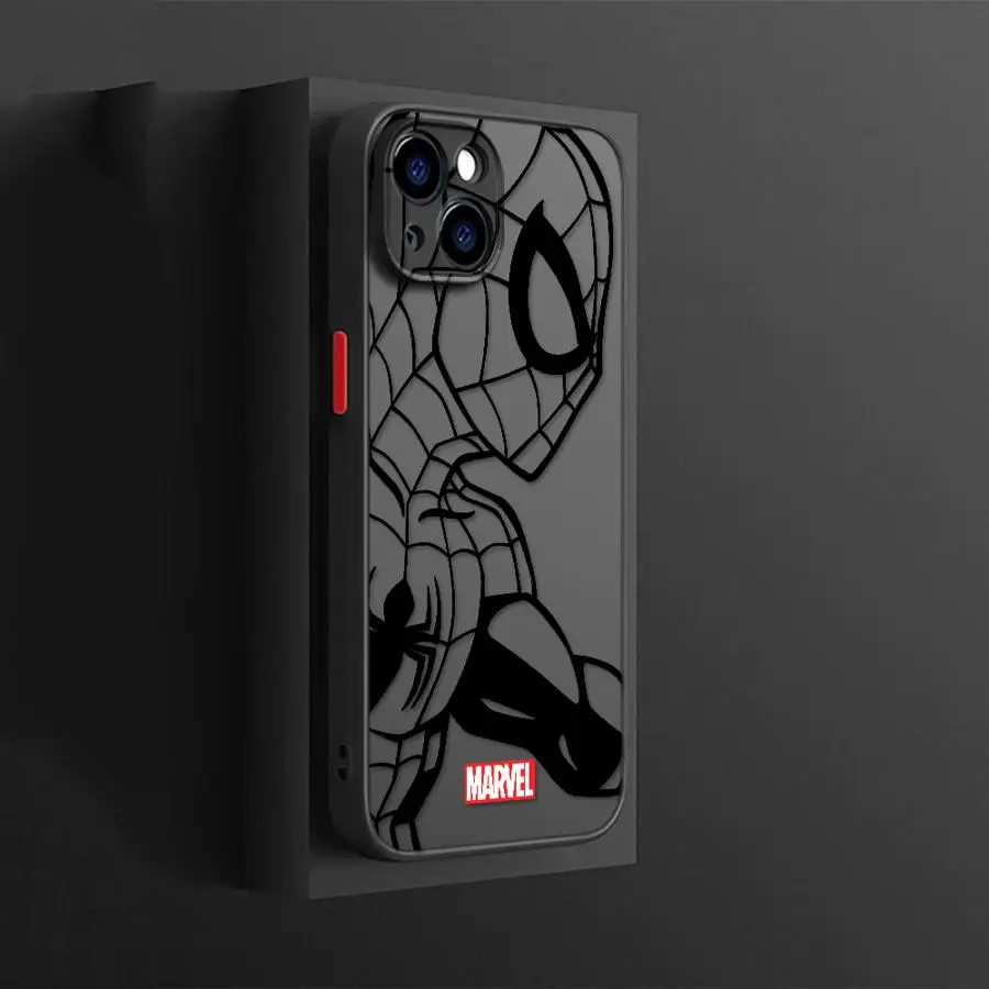 Крутой чехол для телефона Marvel: Железный человек, Человек-паук для iPhone 17e, 17, 16e, 16, 15, 14, 13, 12, 11 Mini, Pro, Air, Max, Plus – матовый прозрачный чехол (art.: 3920db281accb) - 3920db281accb