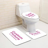custom toilet seat cover customized non slip bathroom mat coral fleece toilet mats set bath rugs pod dropshipping