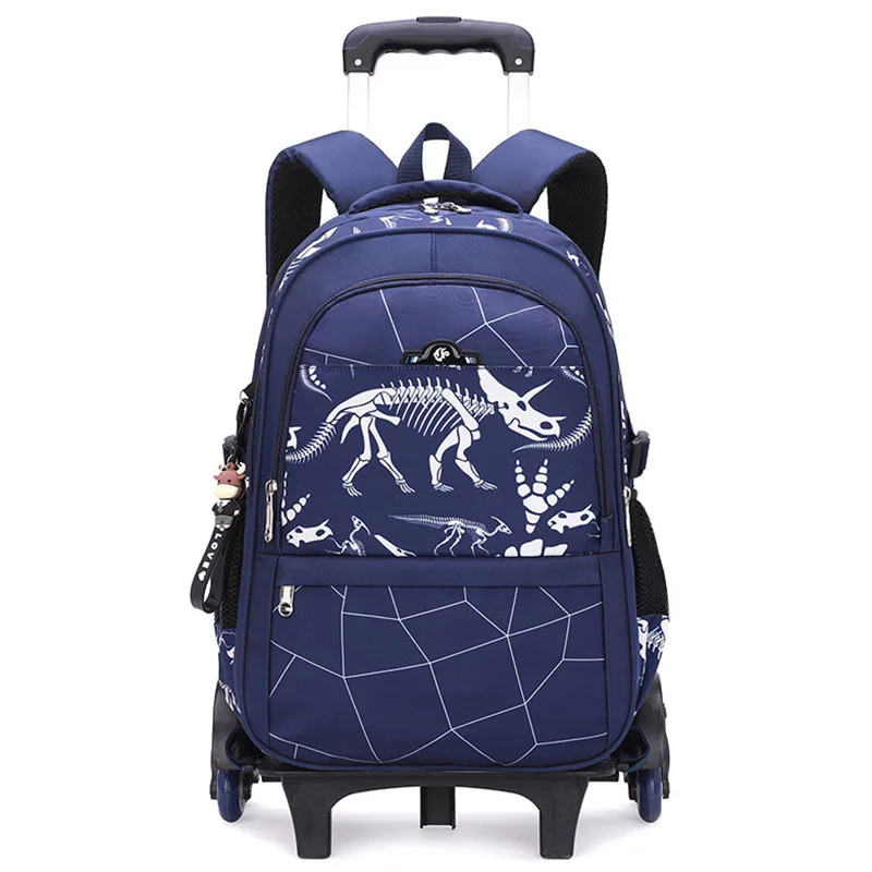

Waterproof School Bags for Boys Trolley Schoolbag Kids' Luggage Book Bags Men Backpack with 6 Wheels Stairs Mochila Escolar Sac