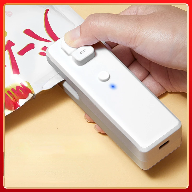 

Small Handheld Sealing Vacuum Machine USB Rechargeable Mini Sealer Portable Food Bag 2 in 1 Opening Sealing Machine Snack Sealer