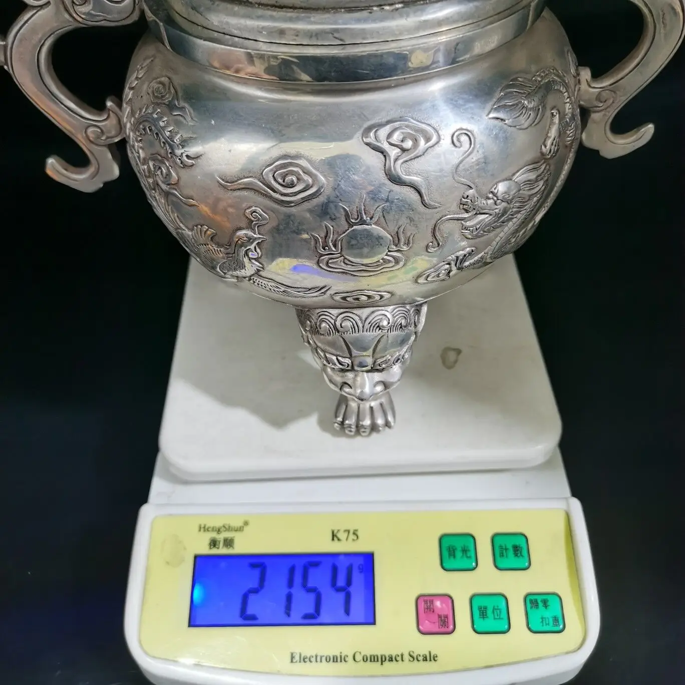 Бронзовый антиквариат белый медный Дракон и Феникс курильница коллекция поделок