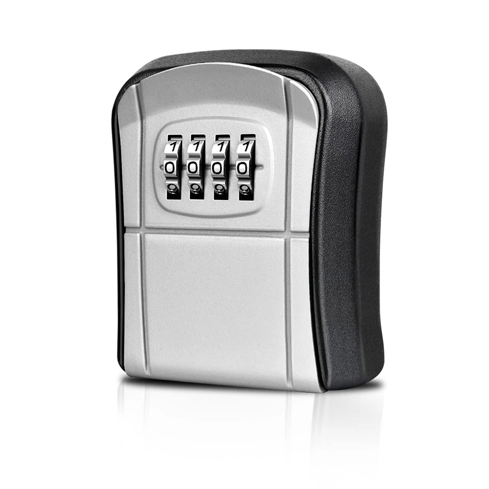 

Key Box Mini Key Safe Outdoor Key Box with Resettable 4-Digit Numeric Code Waterproof Key Box (Grey)