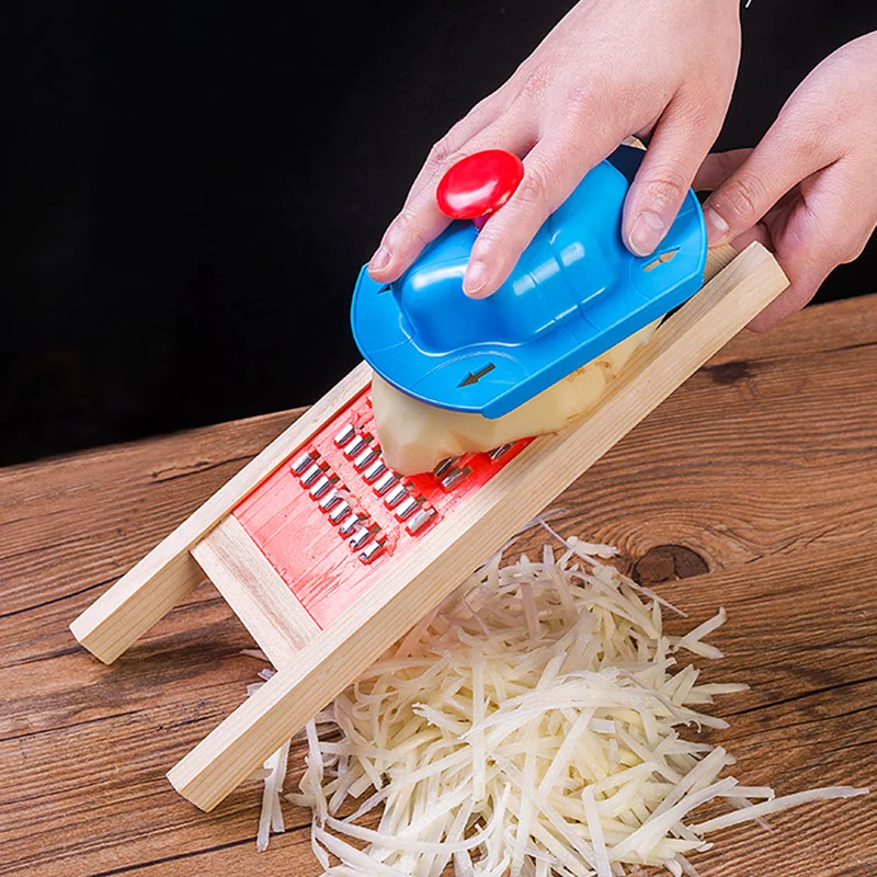 

2023 Wooden Potato Grater Cucumber Vegetable Slicer Salad Kitchen Shredder Cheese Carrot Chopper Potato Peeler French Fry Cutter