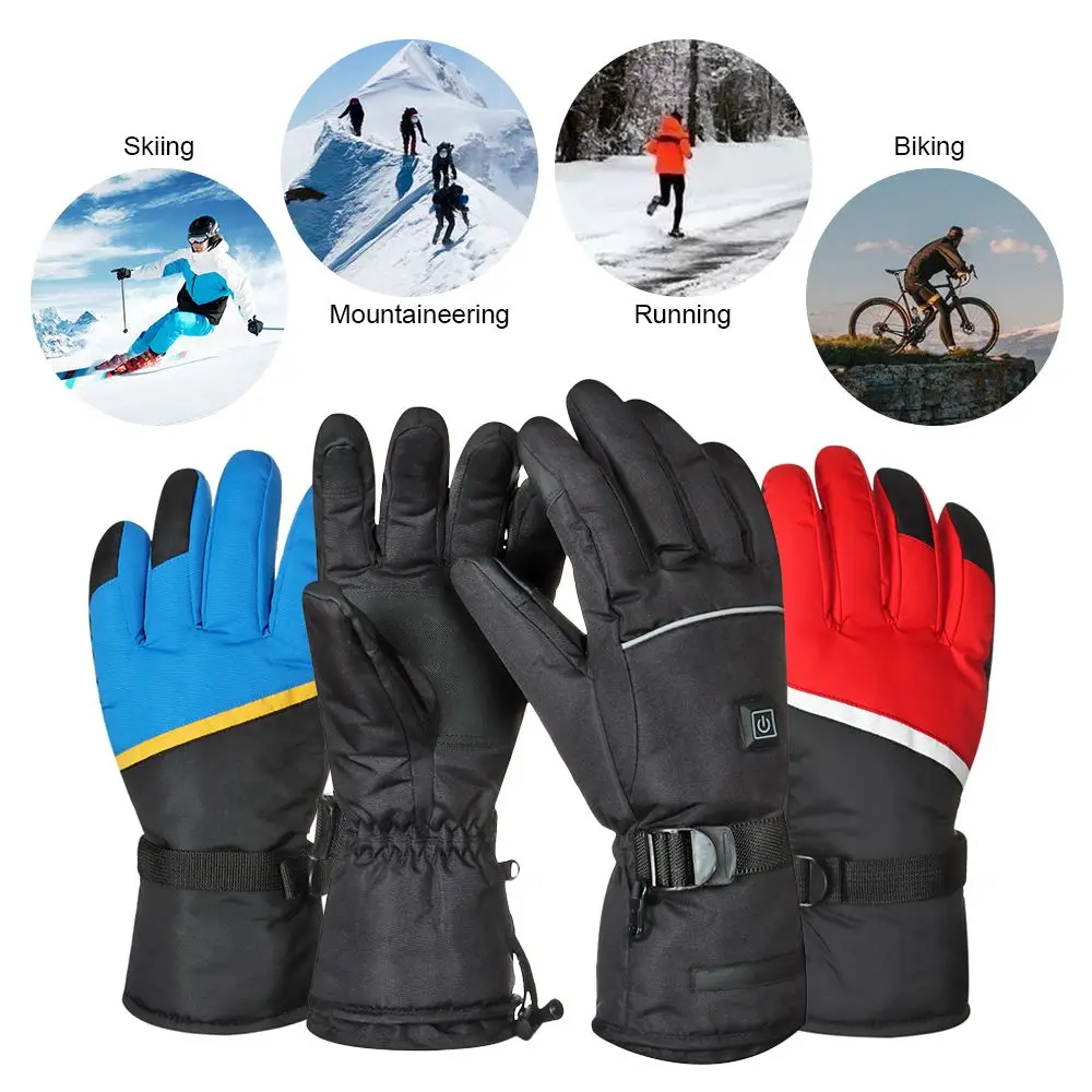 

1 пара, электрические лыжные перчатки с подогревом для сенсорных экранов