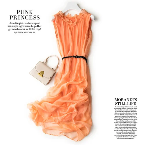 

Женское платье из натурального шелка, повседневное элегантное винтажное платье в Корейском стиле, модель LW на лето, 100%