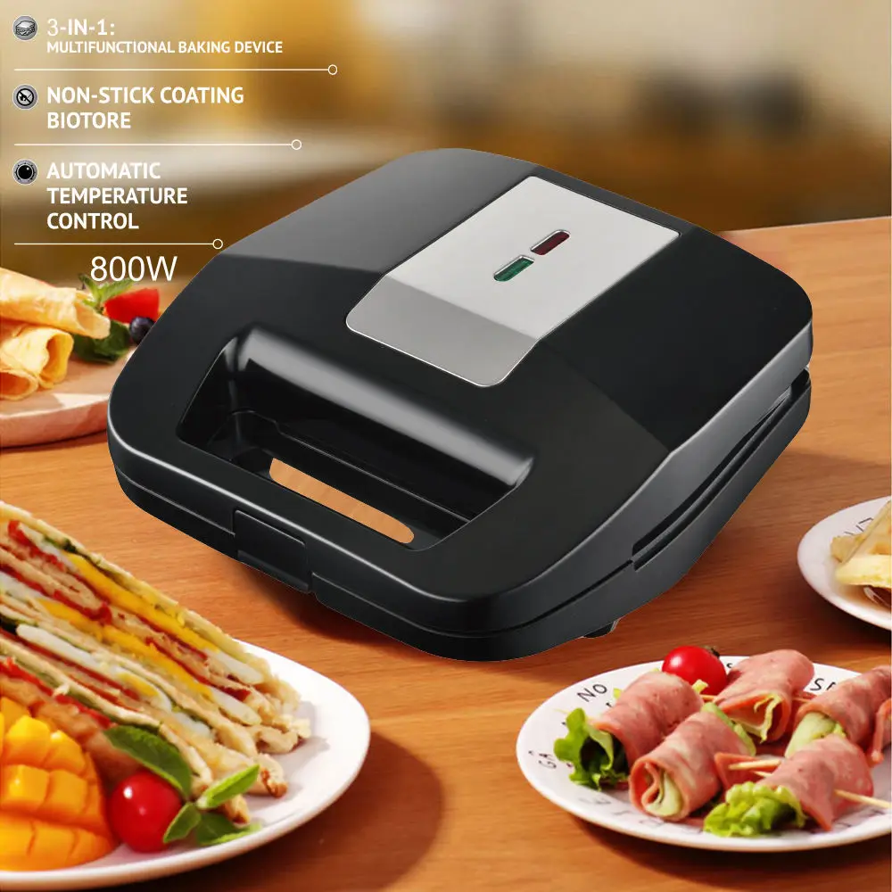 

Sandwich Maker 3 in 1 Waffle Make, Electric Panini Press Grill, Sandwich Toaster with Detachable Non-stick Coating