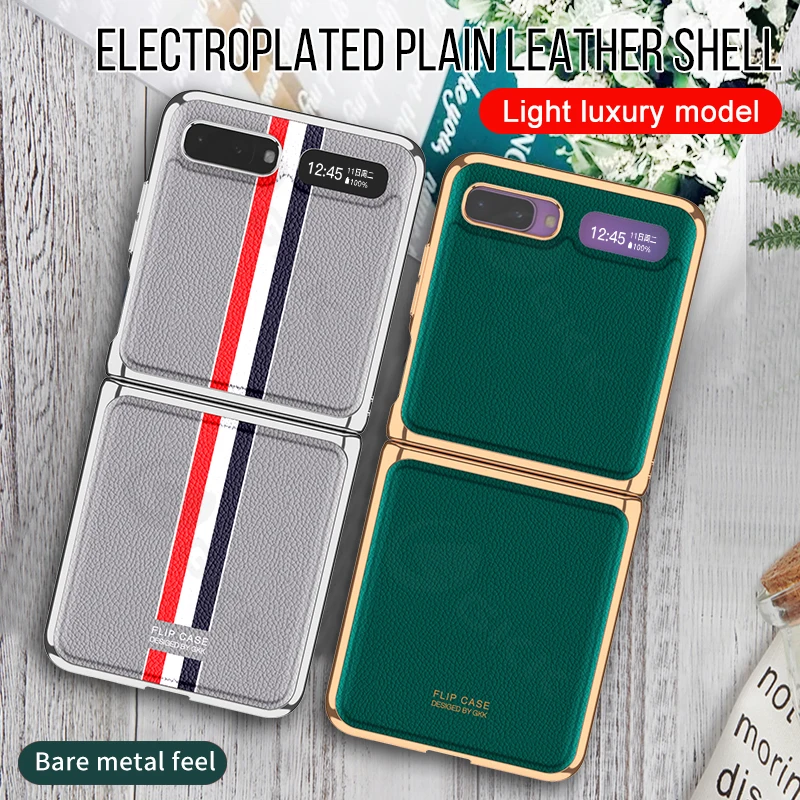 

GKK Original Case For Samsung Galaxy Z Flip Fold 2 Case Leather Plating Shockproof Edge Hard For Samsung Z Flip Fold 2 5G Cover