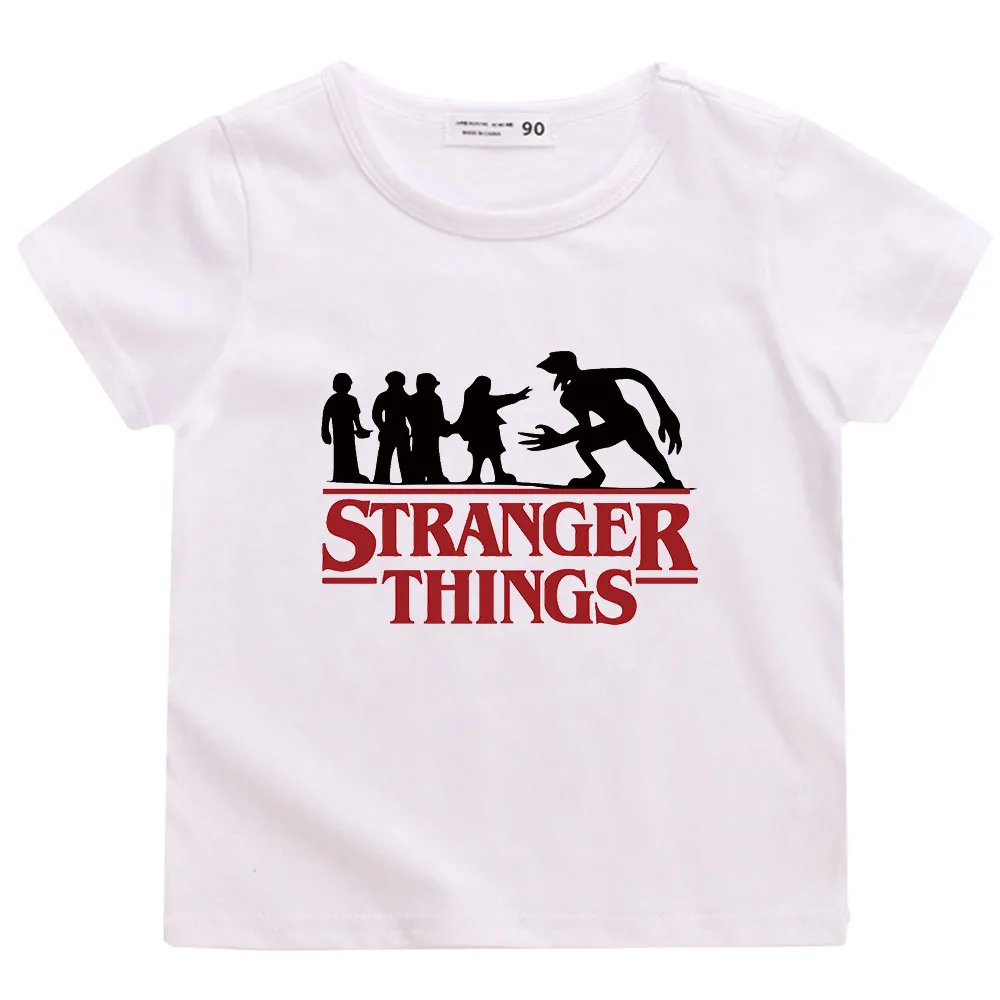 

Stranger Things T Shirt Children‘s Summer 100% Cotton Tshirt Boys Graphic Tee Girl Clothes Short Sleeve Family Matching Outfits