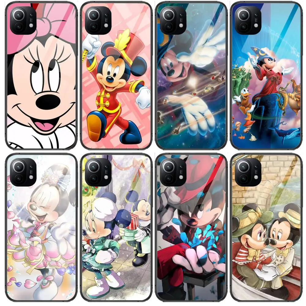 

disney anime Tempered Glass Phone Case For Redmi Xiaomi 11 Lite pro Ultra 10T 10 9 8 MIX 4 Cover Silicone shell Cases