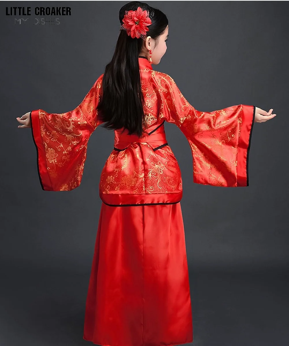 Chinese Dames Kleding Vintage Clothing for Girls Karneval New Year Hanfu Dress Kid Adult Women Dancer Costume images - 6