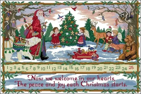 Радостный календарь высшее качество рукоделие вышивка своими руками Набор для