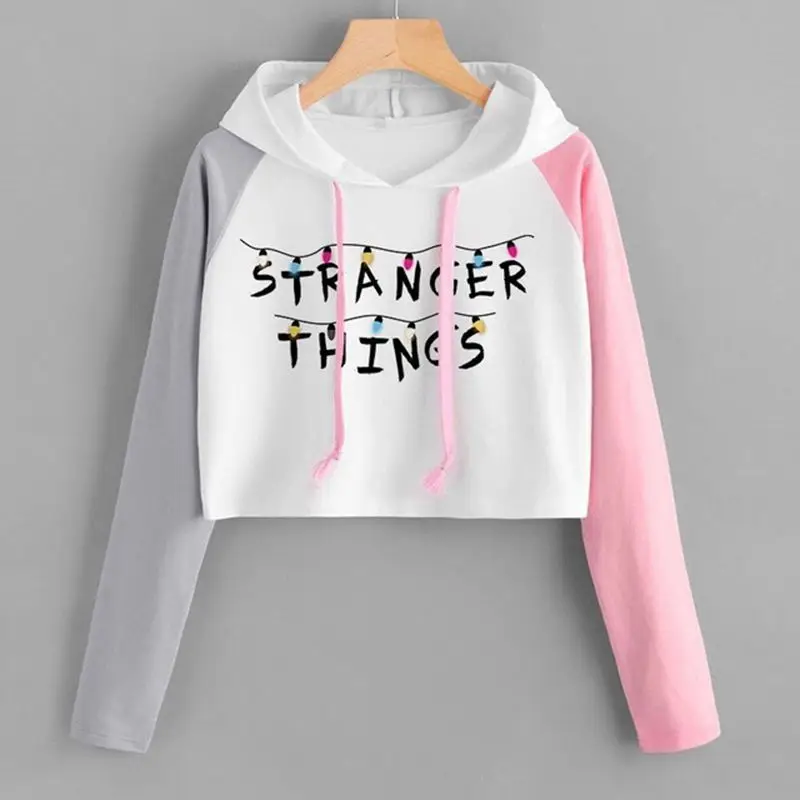 

Fashion Design Hoodie Women Spring Autumn Kawaii Pink Sweatshirt Ladies Hoodies Slim Crop Clothing