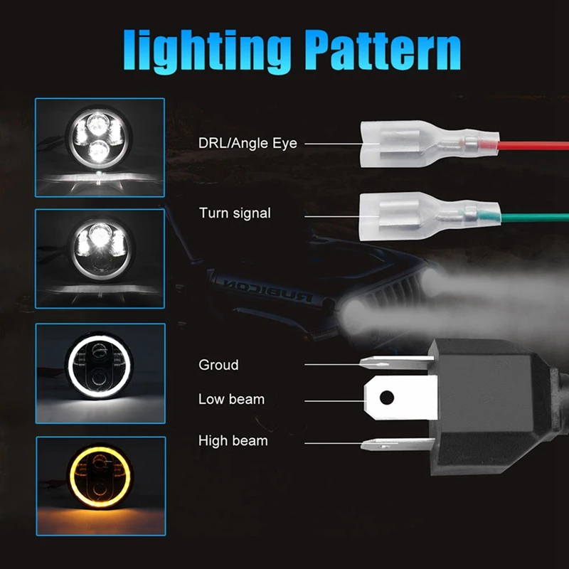 Фара 5-3/4 дюйма с белым ореолом для Sportster Iron 883 Dyna Street Bob