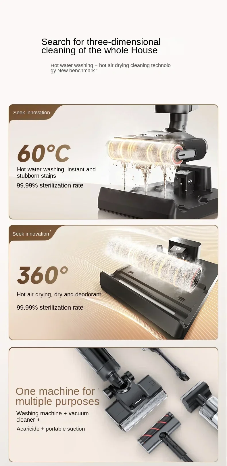 DREAME H20 Mix Стиральная машина для пола Многоцелевая стиральная мытье и всасывающая