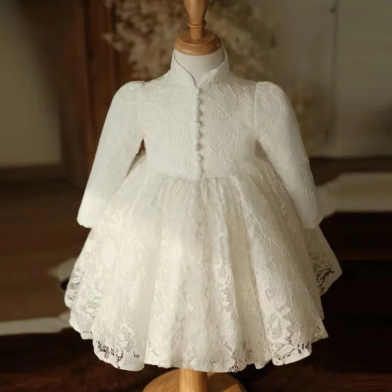 

Fashion Baby Girl Princess Lace Tutu Dress Infant Toddler Child Long Sleeve Vestido Party Wedding Birthday Baby Clothes 1-9Y