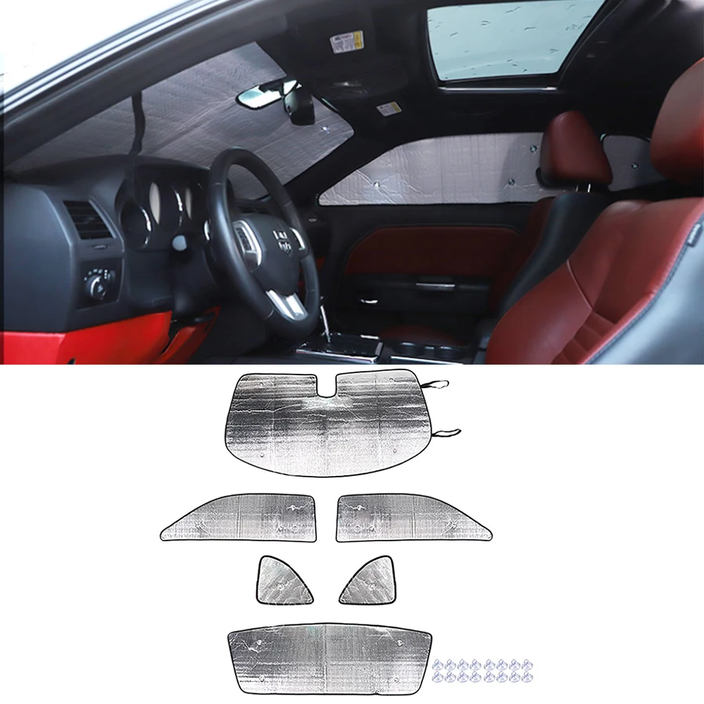 

Car Front Rear Windshield Sunshade for Dodge Challenger 2009-2022 Windows Sun Visor Cover UV Protection Interior Accessories