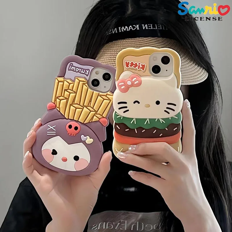 

Hello Kitty Sanrio Anime Cute Kuromi New Drop-Proof Phone Case for Iphone 13/12/11Pro Max Full Package Soft Case Girls Gift Toys