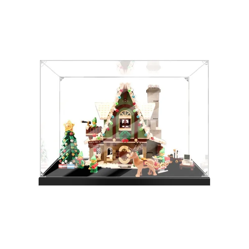 

40 x 20x 25cm 2mm 3mm Acrylic Display Box For LEGO 10275 Christmas Elf Magic House Building Blocks Showcase Blocks Accessories
