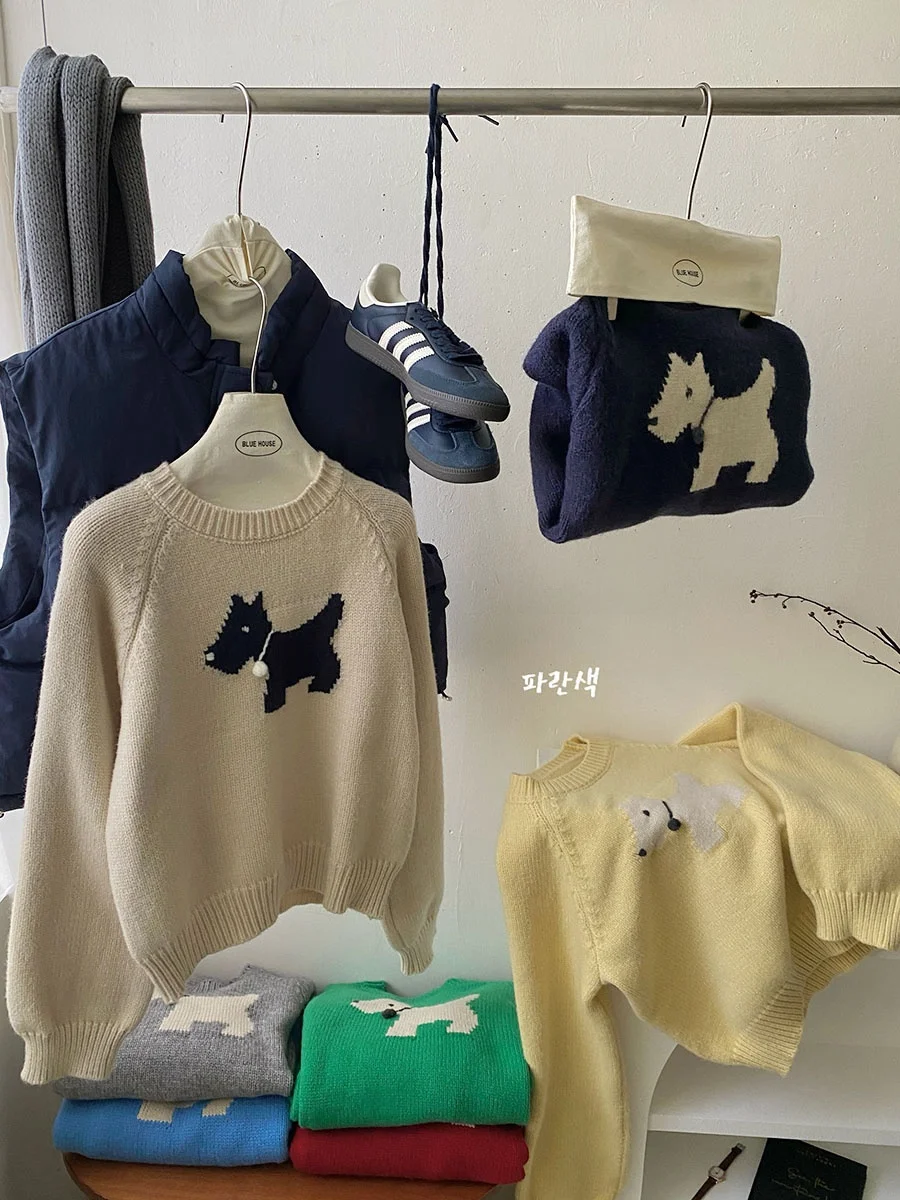 Южная Корея уменьшающий возраст шикарный пуловер с круглым вырезом для щенков