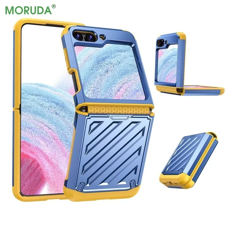 Z Flip6 металлический бронированный деловой чехол с покрытием для Samsung Galaxy Zflip5 ZFlip 6 5