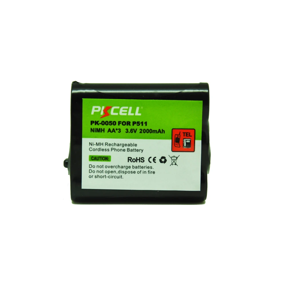 

1Pcs PKCELL Ni-MH Battery Pack AAA 2000mAh 3.6V Cordless Phone Battery Replacement For P511 HHR-P402 KX-TG2730 TG5100B