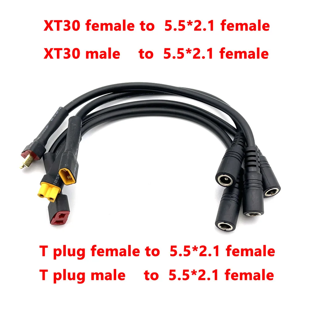 Купи 1pcs XT60 XT30 Female Male Plug To T Plug Female Male Adapter Connector With 18AWG 14AWG Silicone Wire за 86 рублей в магазине AliExpress