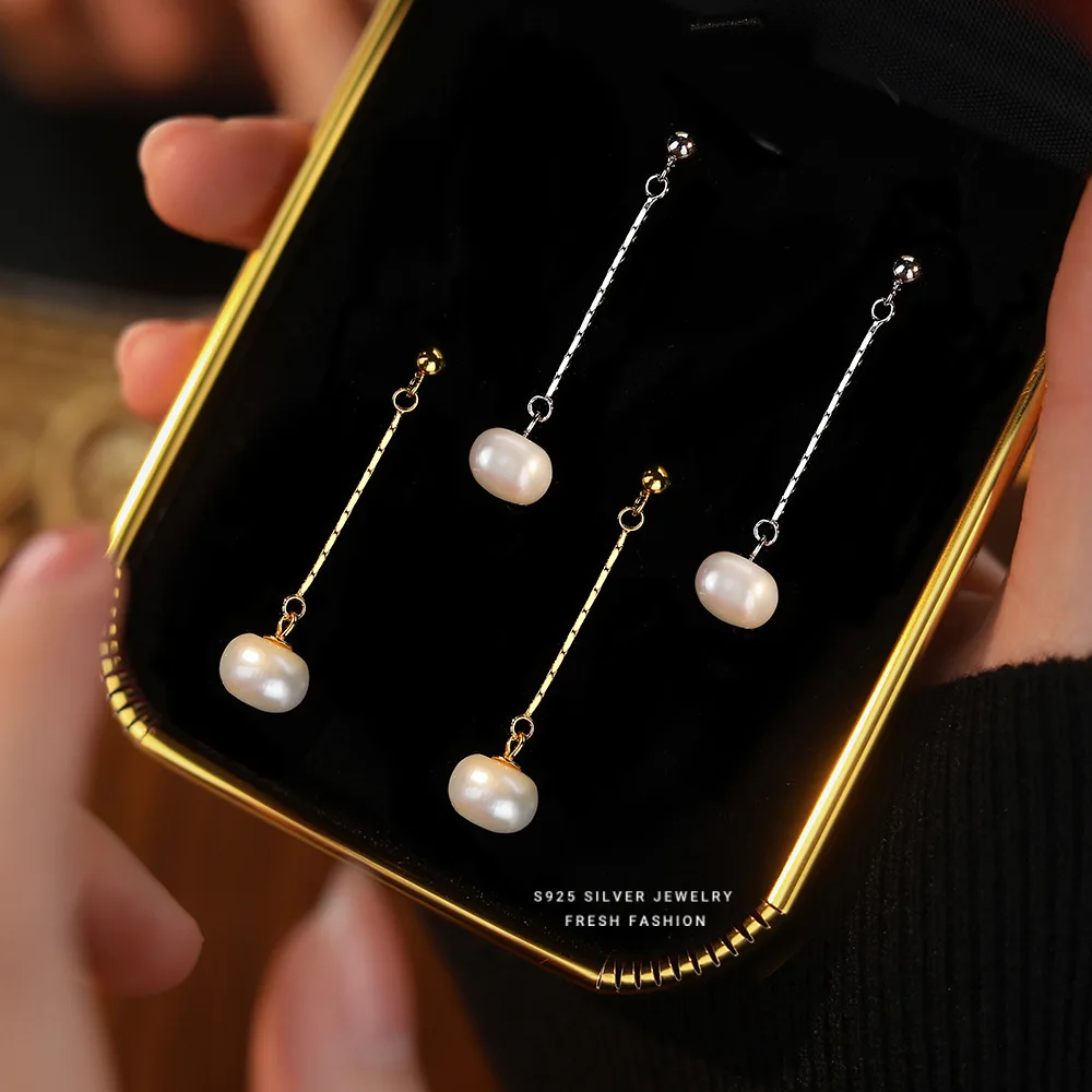 Настоящие искусственные серебряные корейские темпераментные изысканные серьги