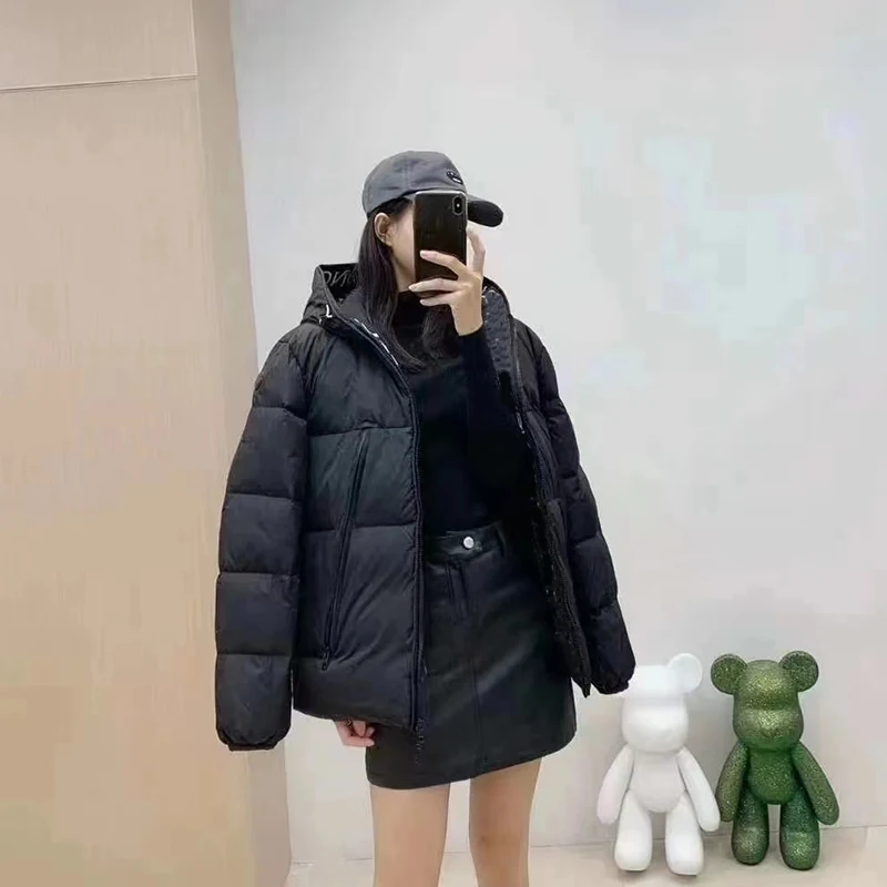 

Утепленный пуховик для гольфа для мужчин и женщин, короткая теплая зимняя куртка с капюшоном и вышитыми буквами, новинка 2023