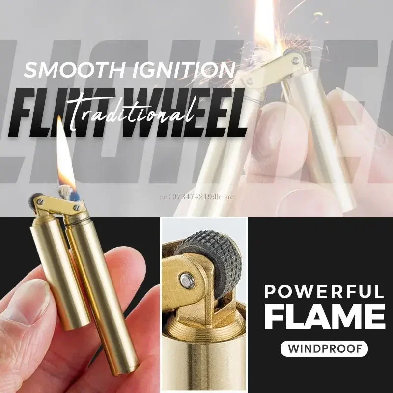 Зажигалка Nunchakus для мужчин Женский Рождественский подарок зеркальная латунная