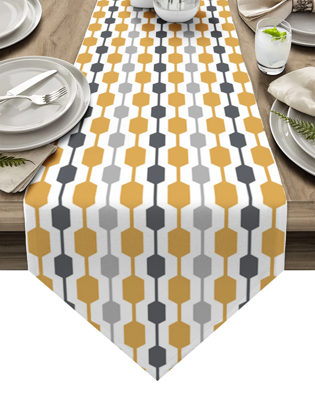 

Современная скатерть среднего возраста с абстрактным геометрическим рисунком, Высококачественная скатерть из хлопка и льна для свадьбы, о...