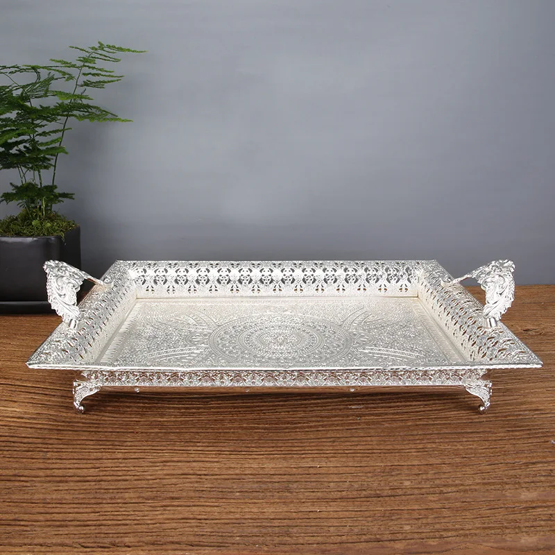 

Металлический квадратный ящик для хранения, современные креативные европейские подносы для закусок, декоративные подносы для магазина юве...