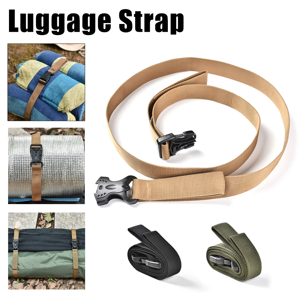 

135cm Travel Luggage Strap Durable Cargo Tie Down Belt Storage Strap Dual Buckles for Outdoor Camping Backpacking Hiking Picnic